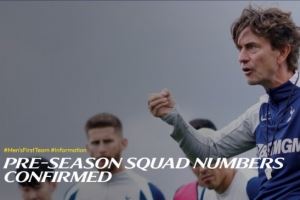 热刺季前赛号码：新援库杜斯20号、武什科维奇80号、高井幸大81号